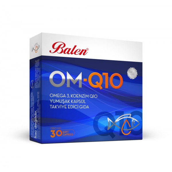 Balen Om-Q10 Omega 3 ve Koenzim İçeren Yumuşak Kapsül 1380 Mg*30