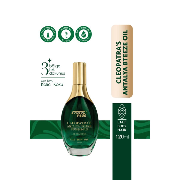 Softto Plus Cleopatra’s Antalya Breeze Oil 120 ml – Saç & Vücut Bakım Yağı